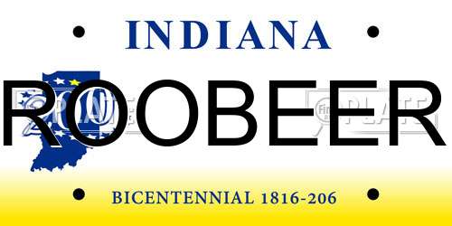 ROOBEER Indiana License Plate