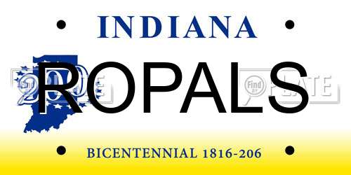 ROPALS Indiana License Plate