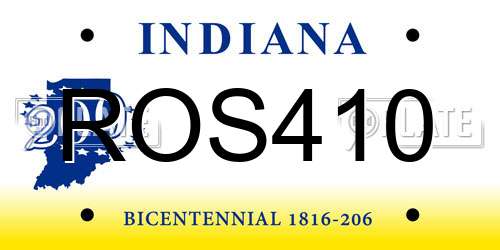 ROS410 Indiana License Plate