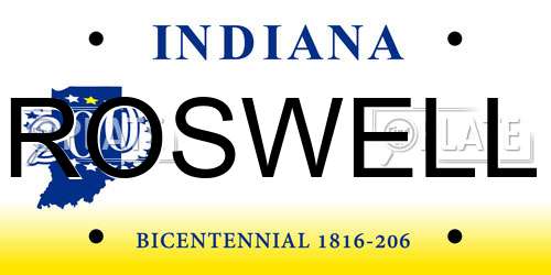 ROSWELL Indiana License Plate