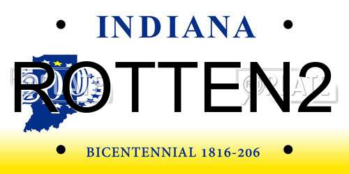 ROTTEN2 Indiana License Plate