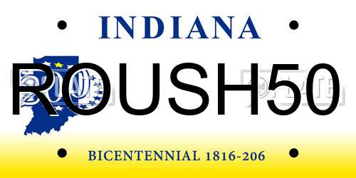 ROUSH50 Indiana License Plate
