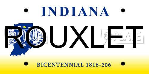 ROUXLET Indiana License Plate