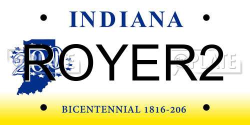 ROYER2 Indiana License Plate