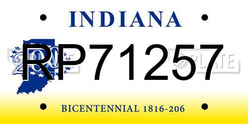 RP71257 Indiana License Plate