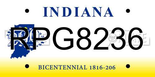 RPG8236 Indiana License Plate