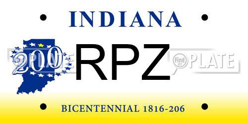 RPZ Indiana License Plate