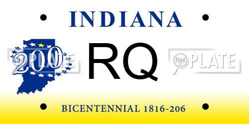RQ Indiana License Plate