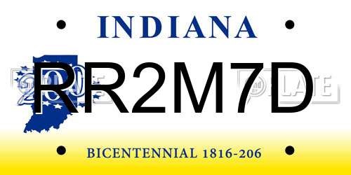 RR2M7D Indiana License Plate