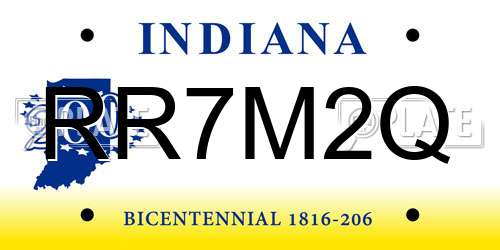 RR7M2Q Indiana License Plate