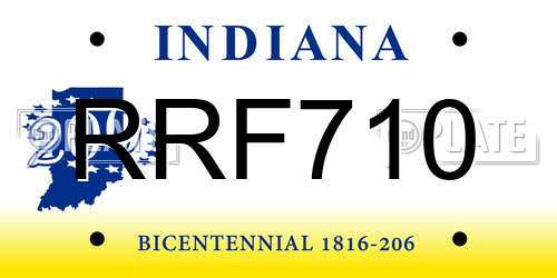 RRF710 Indiana License Plate