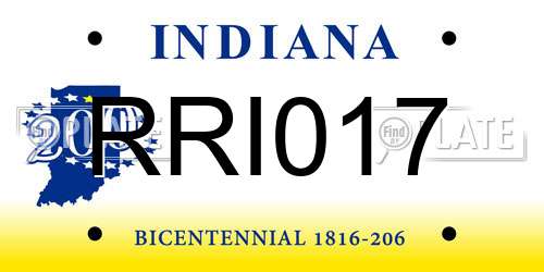 RRI017 Indiana License Plate