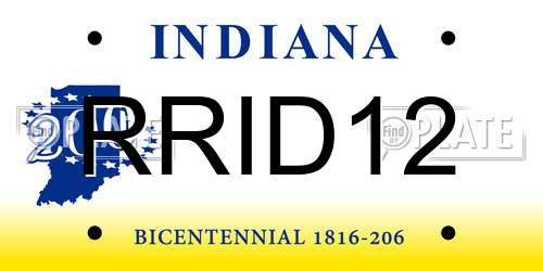 RRID12 Indiana License Plate