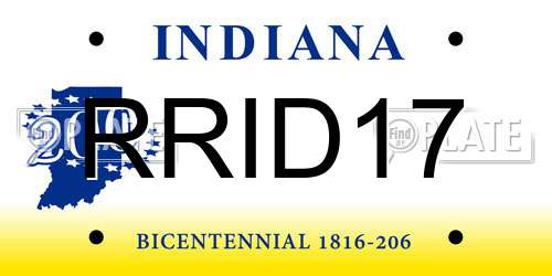 RRID17 Indiana License Plate