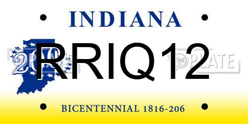 RRIQ12 Indiana License Plate
