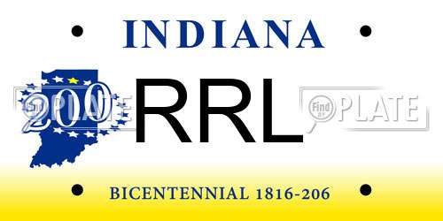 RRL Indiana License Plate