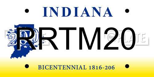 RRTM20 Indiana License Plate