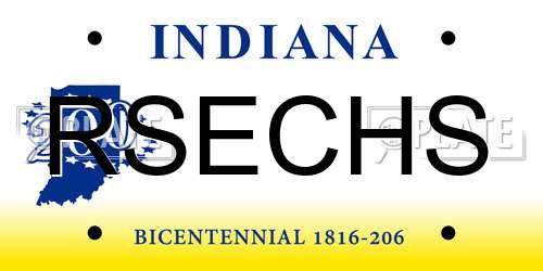 RSECHS Indiana License Plate