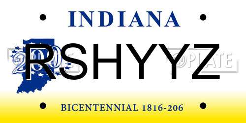 RSHYYZ Indiana License Plate