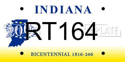 RT164 Indiana License Plate