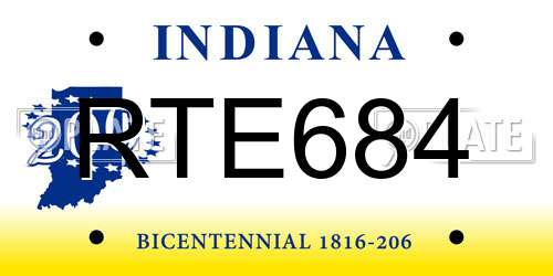 RTE684 Indiana License Plate