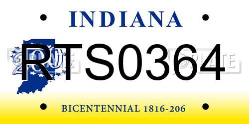 RTS0364 Indiana License Plate