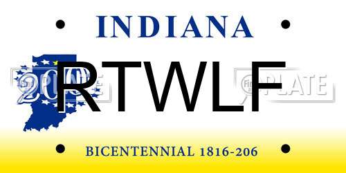 RTWLF Indiana License Plate