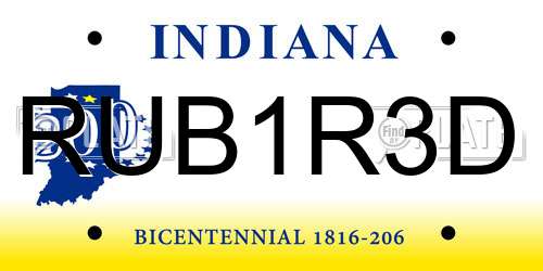 RUB1R3D Indiana License Plate