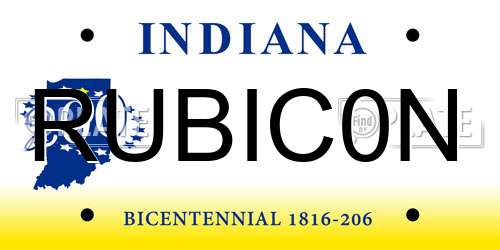 RUBIC0N Indiana License Plate