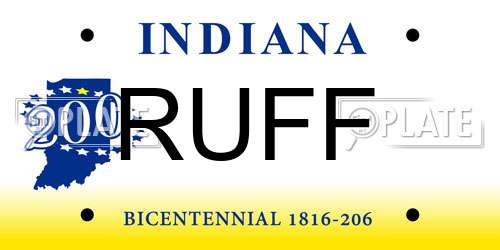 RUFF Indiana License Plate