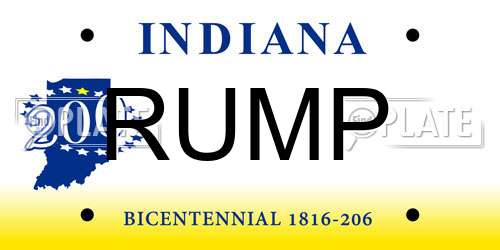 RUMP Indiana License Plate