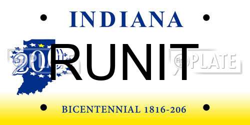 RUNIT Indiana License Plate