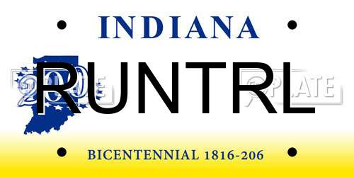 RUNTRL Indiana License Plate