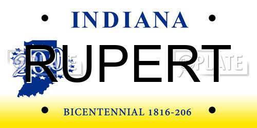 RUPERT Indiana License Plate
