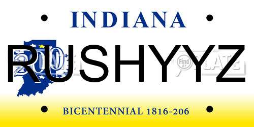 RUSHYYZ Indiana License Plate