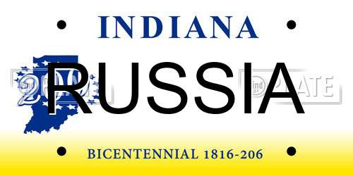 RUSSIA Indiana License Plate