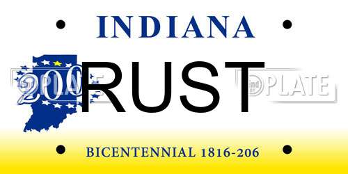 RUST Indiana License Plate
