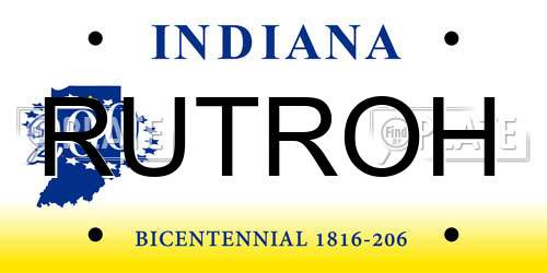 RUTROH Indiana License Plate