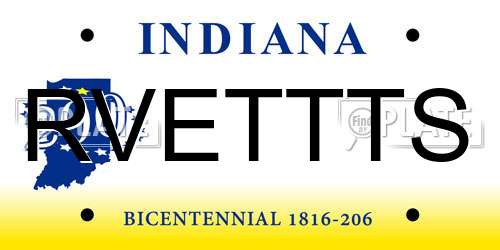 RVETTTS Indiana License Plate