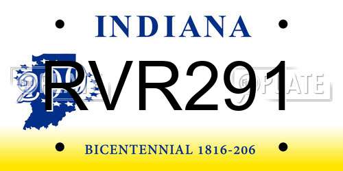 RVR291 Indiana License Plate