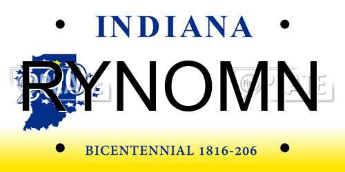 RYNOMN Indiana License Plate