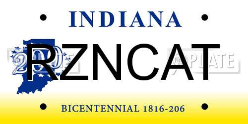 RZNCAT Indiana License Plate