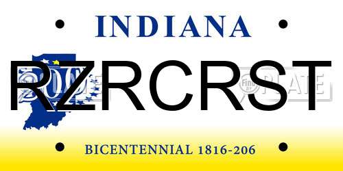 RZRCRST Indiana License Plate