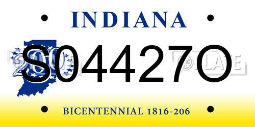 S04427O Indiana License Plate