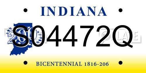 S04472Q Indiana License Plate