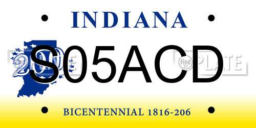 S05ACD Indiana License Plate