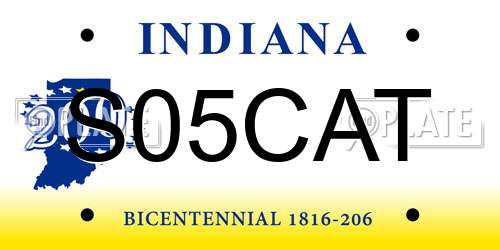 S05CAT Indiana License Plate