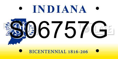 S06757G Indiana License Plate