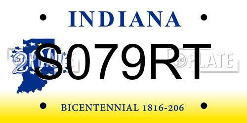 S079RT Indiana License Plate