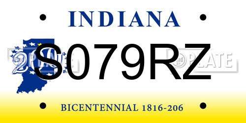 S079RZ Indiana License Plate